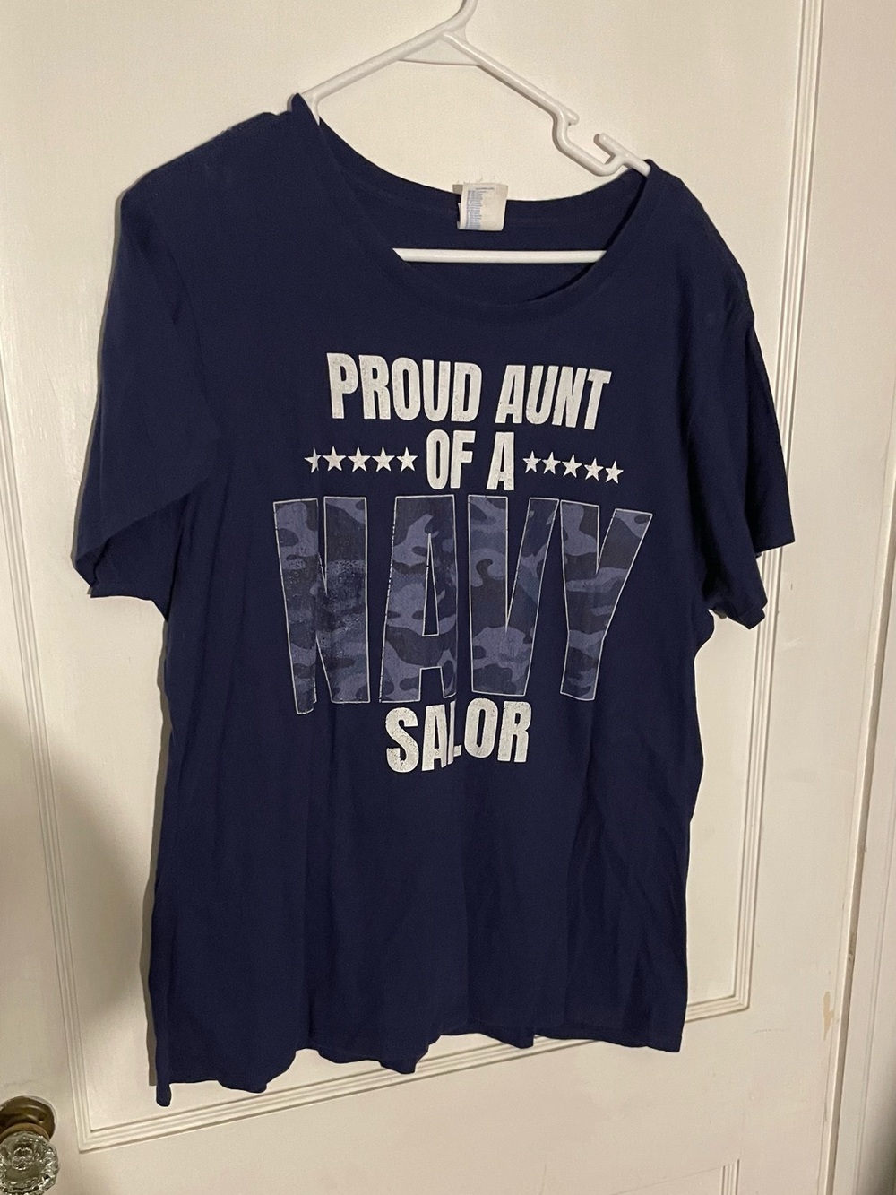 Proud Aunt of a Navy Sailor Graphic Tee - Navy